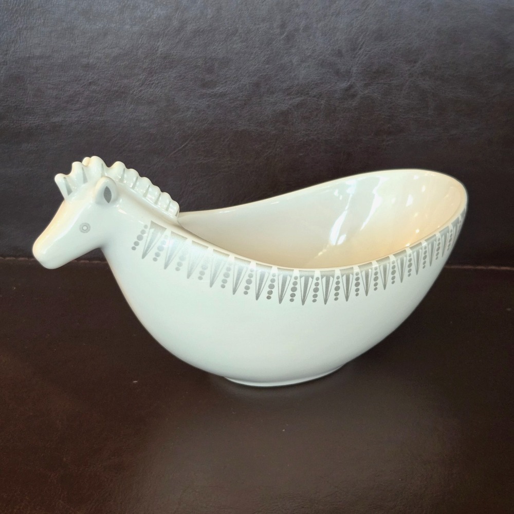 JONATHAN ADLER Zebra Open BOWL 8"x 3 1/2" Silver Design Happy Chic Trinket Dish